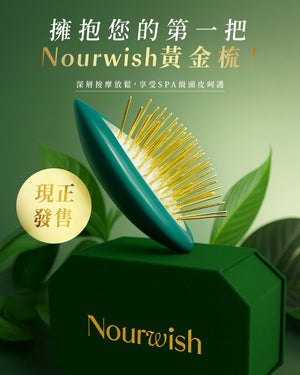 Nourwish 刮痧頭皮按摩黃金梳 Halo Crown Scalp Brush